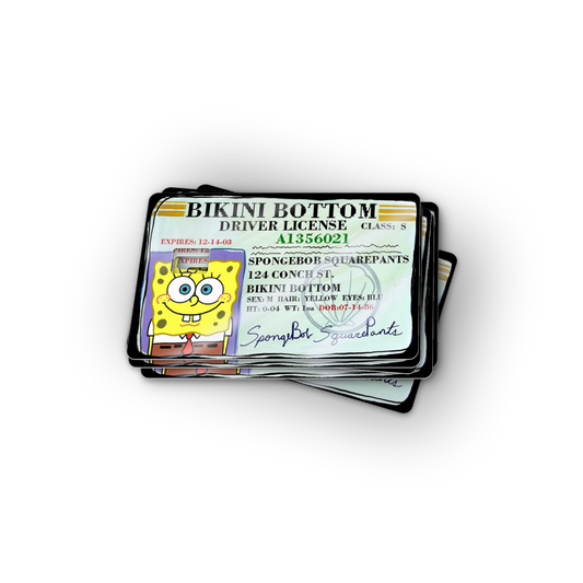 Spongebob License Credit Card Skin