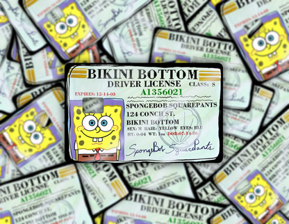 Spongebob License Credit Card Skin