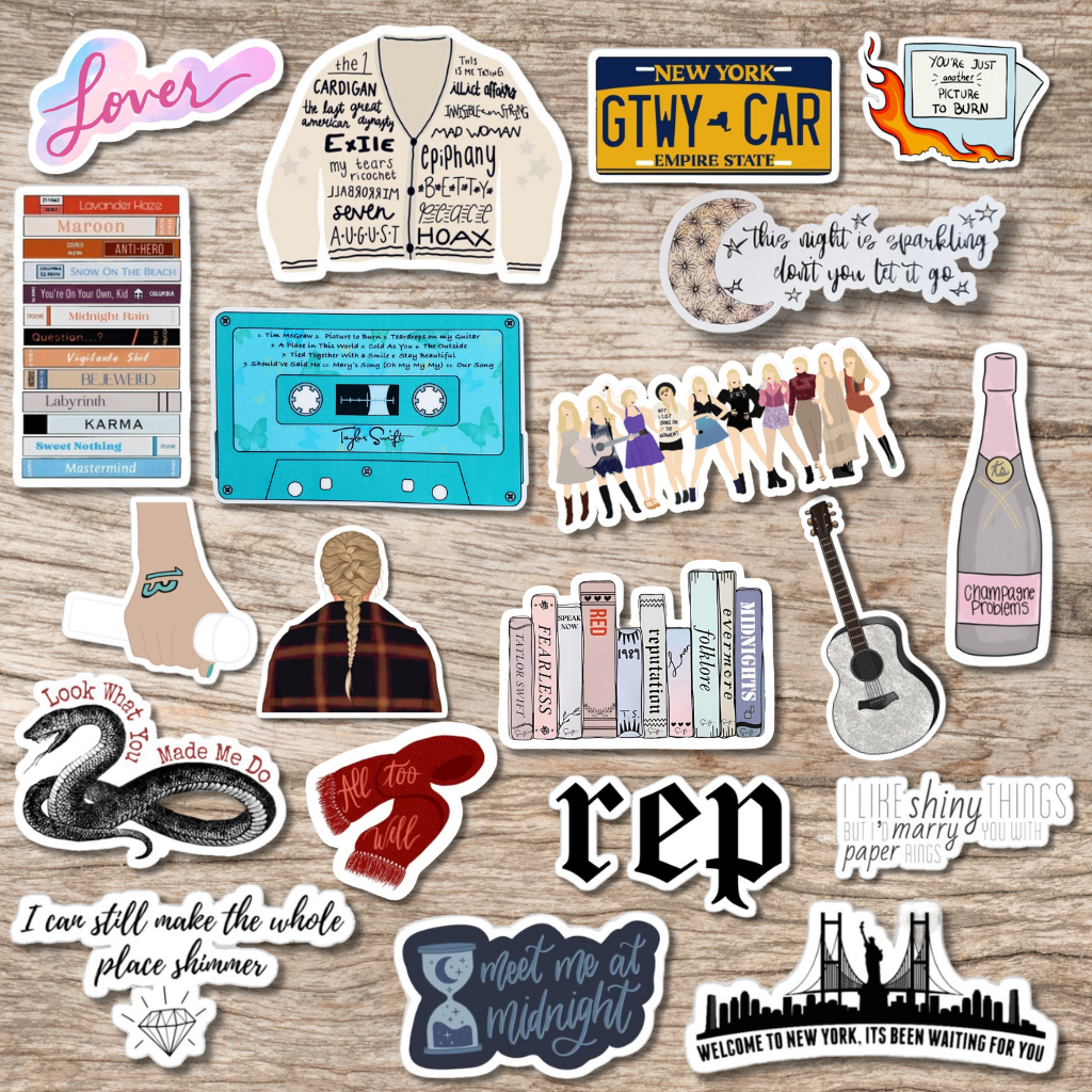 20 Pack Taylor Swift Inspired Stickers